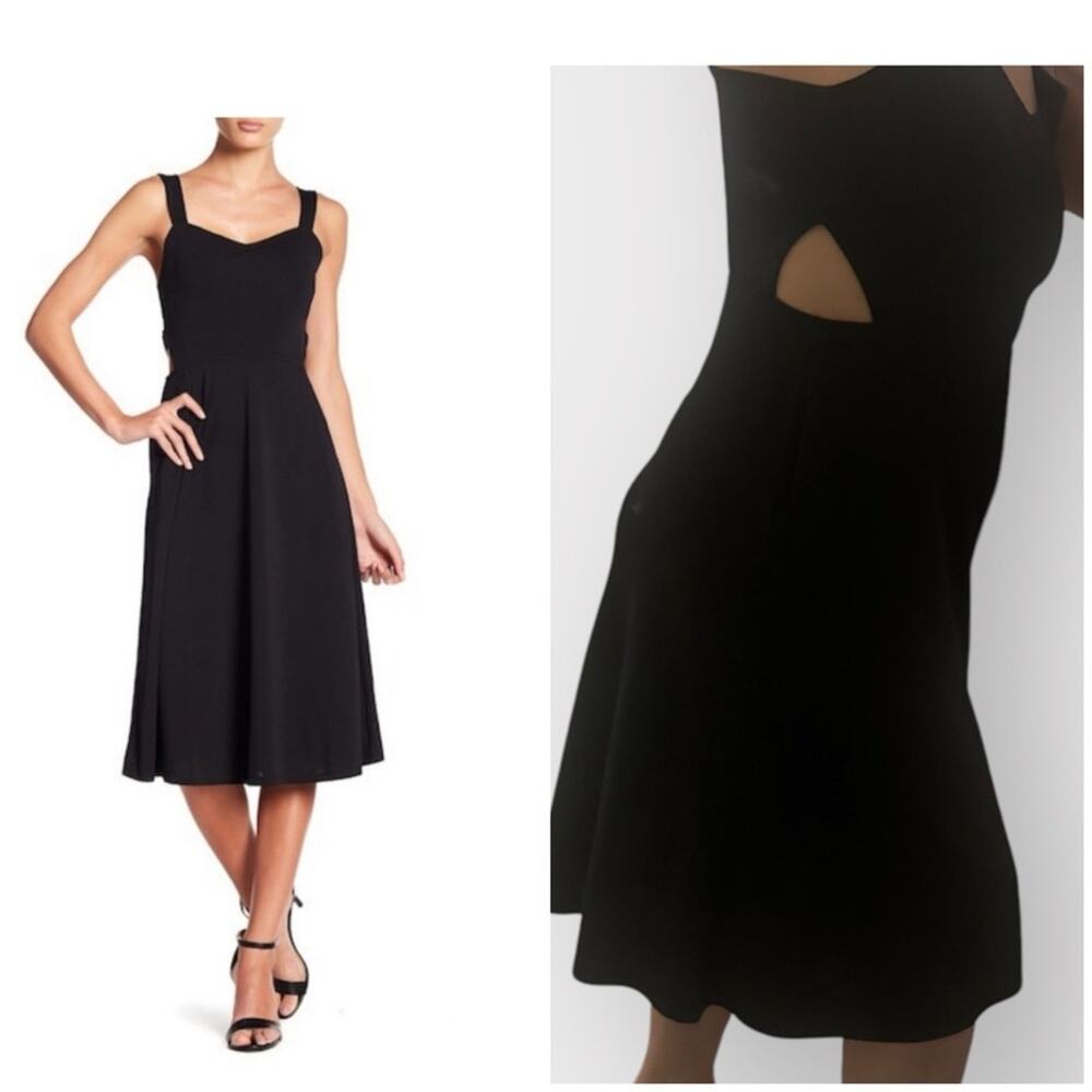 Free Press black midi dress withh cutout sides